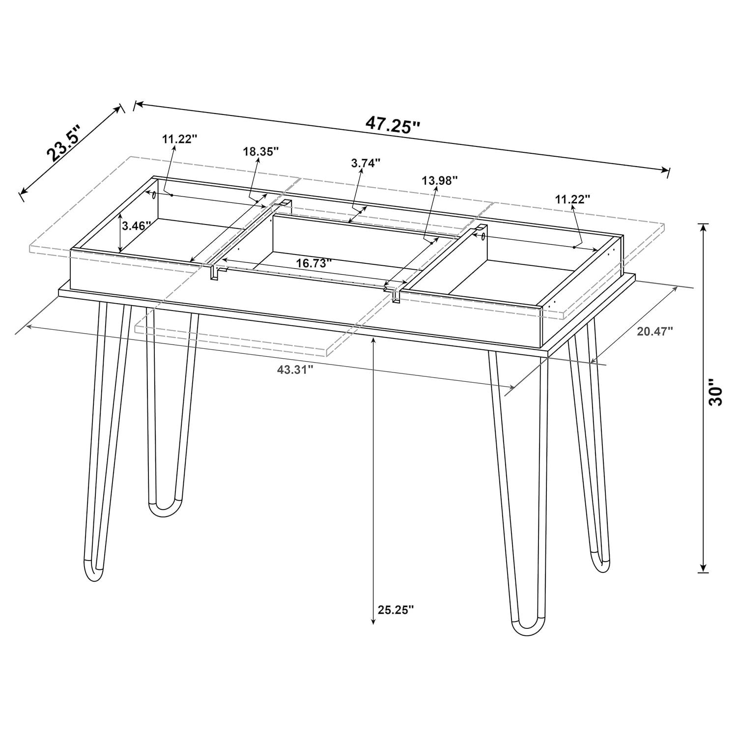 Sheeran Storage Writing Desk with Hairpin Legs Rustic Amber - Coaster: Industrial Style, Enclosed Cabinet, USB Ports