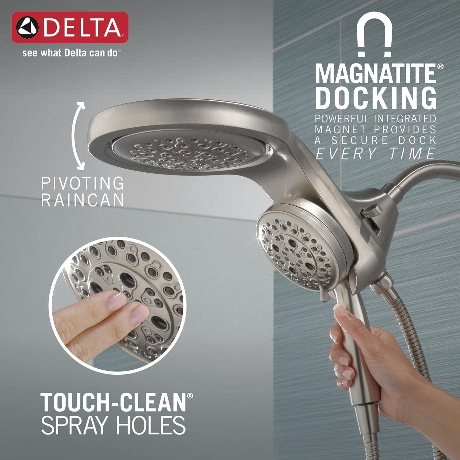 Hydrorain 5 Spray Dual Shower Head and Handheld Shower with Lumicoat and H2Okinetic 2.5 GPM