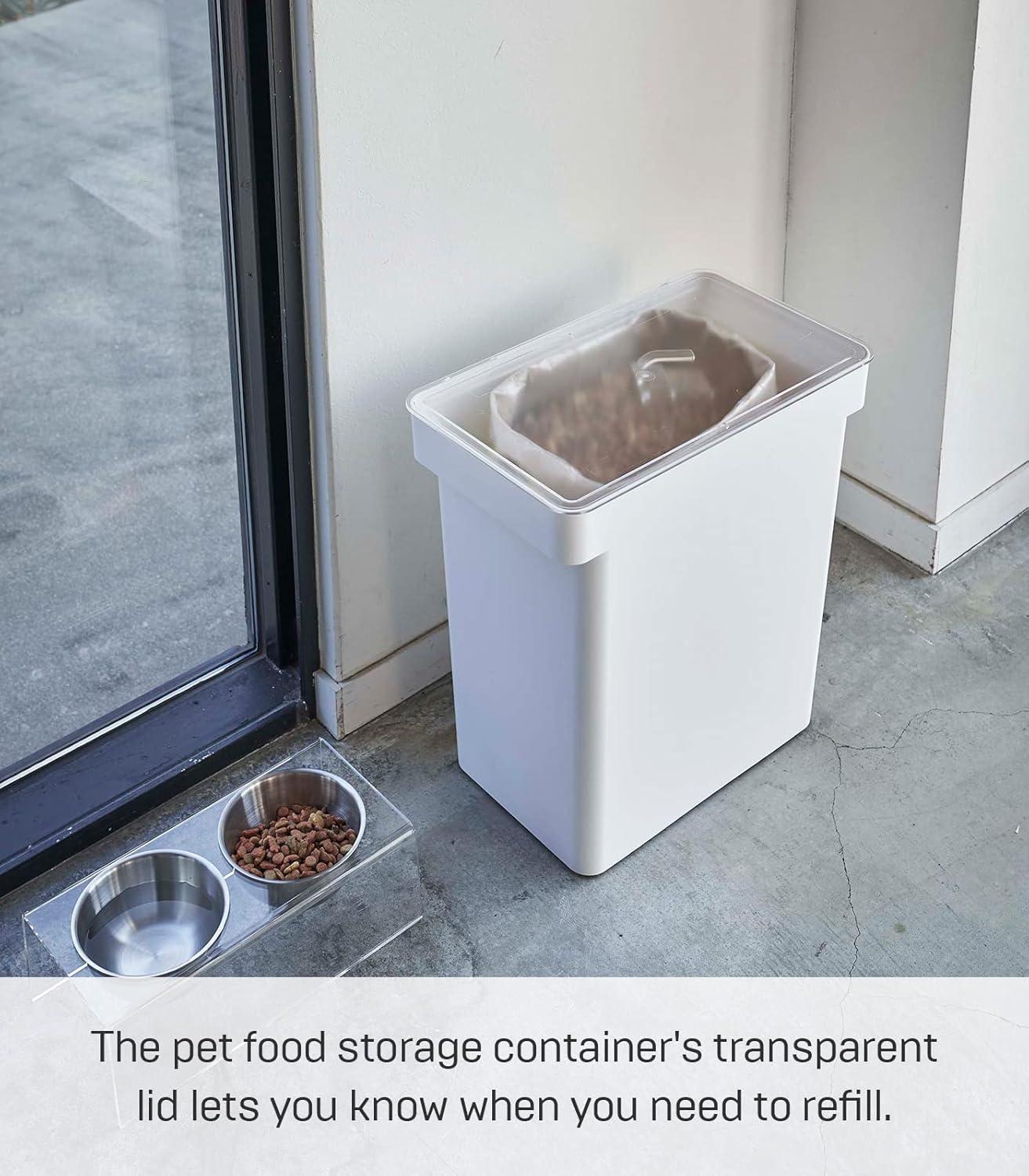 Yamazaki Home Airtight Pet Food Extra Large Storage Container With Transparent Lid, 6.6 gallons