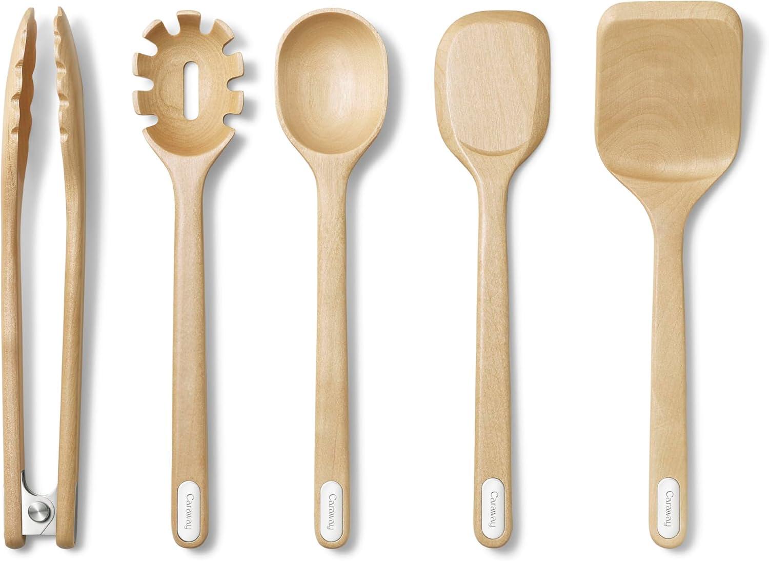 Caraway Birch Wood Utensils, Set of 5