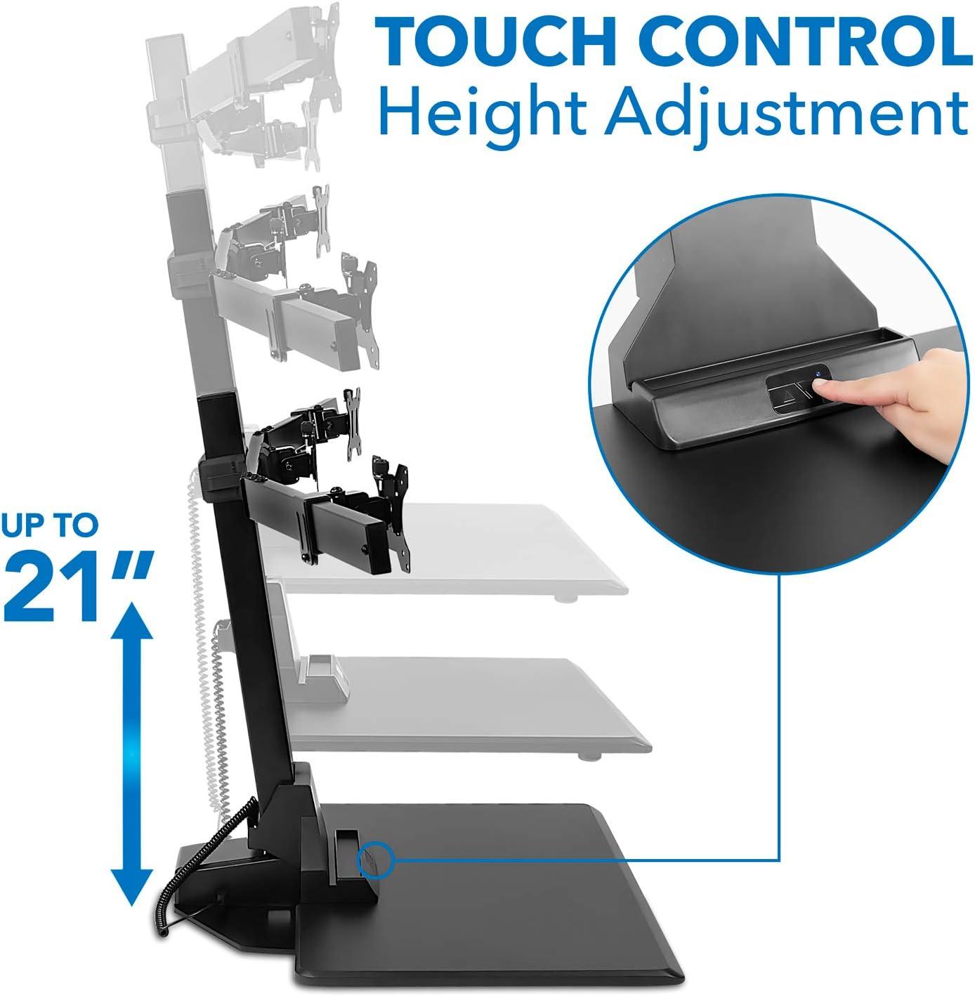 Mount-It! Height Adjustable Triple Monitor Electric Standing Desk Converter