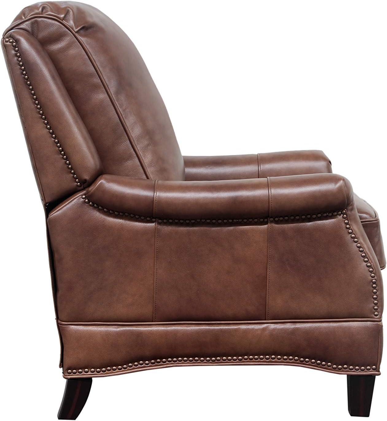 Ashebrooke Brown Leather Wood Transitional Recliner