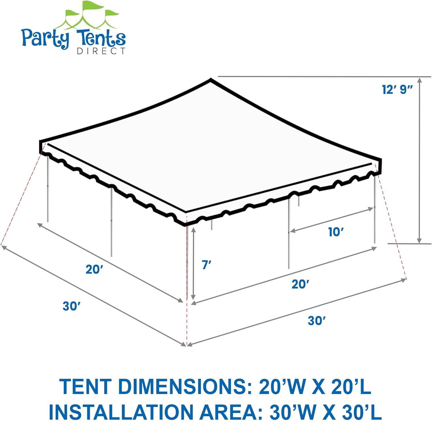 Party Tents Direct 20' x 20' Weekender Pole Party Tent with Sidewalls, Red | Wayfair