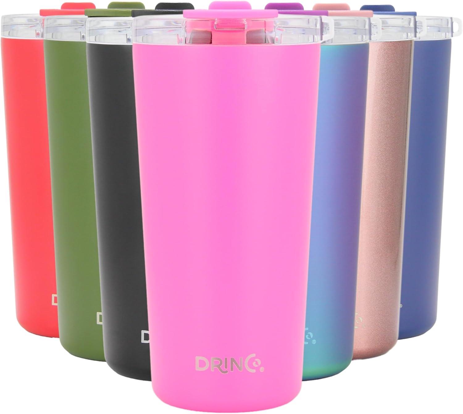 20 oz Pink Stainless Steel Travel Tumbler with Twist Lid