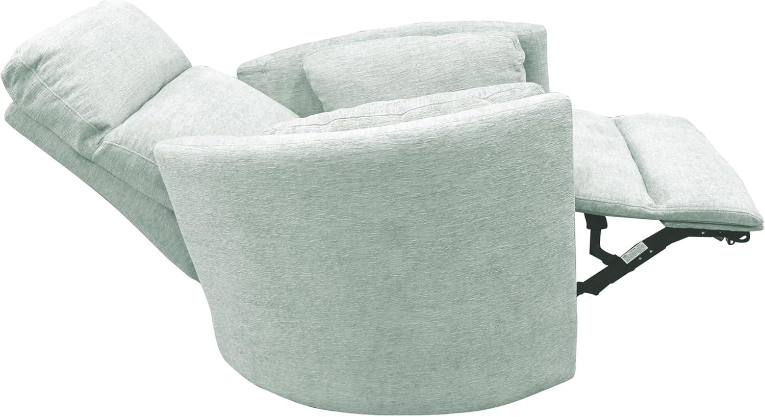 Windstream Gray Chenille Swivel Glider Recliner with Hardwood Frame