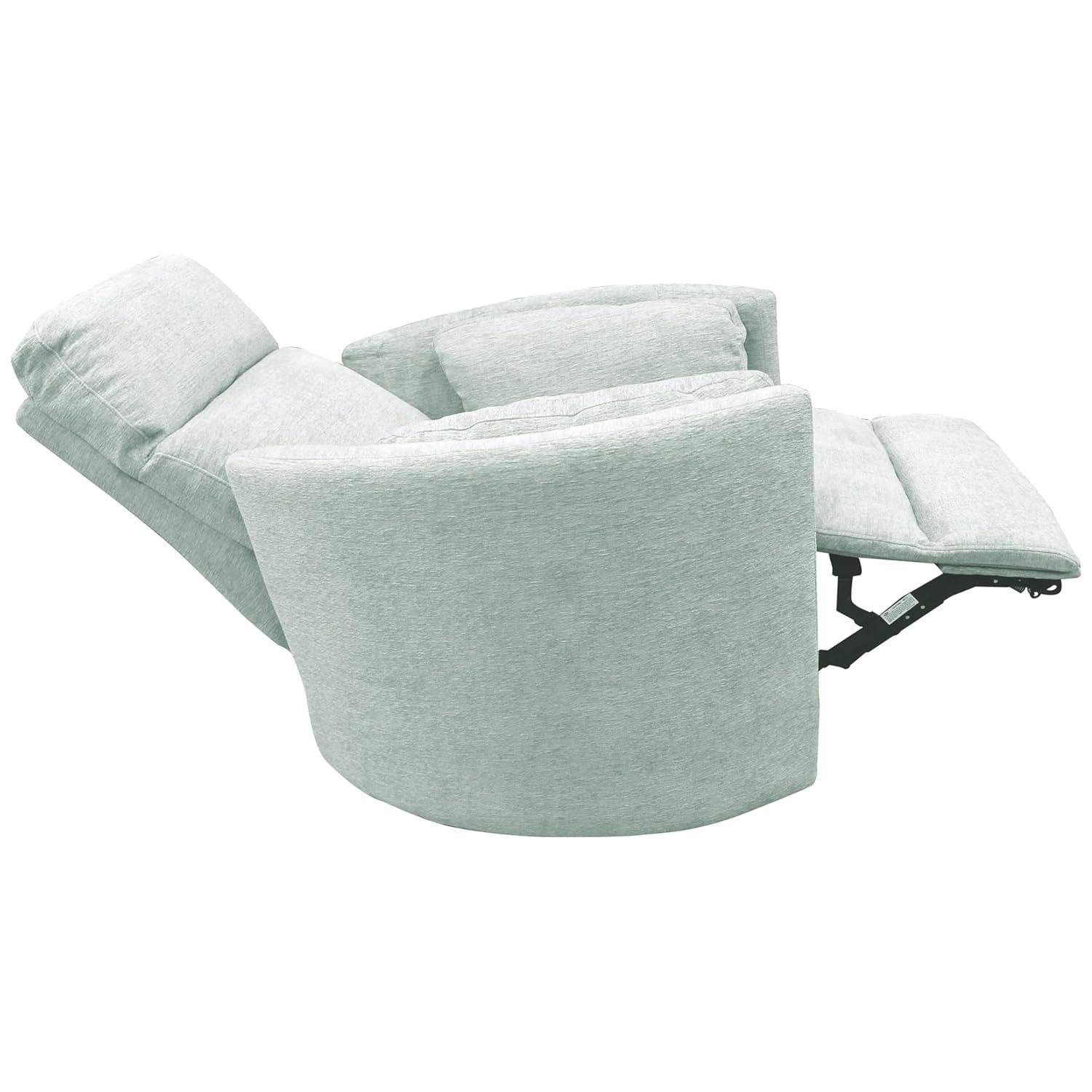 Windstream Gray Chenille Swivel Glider Recliner with Hardwood Frame