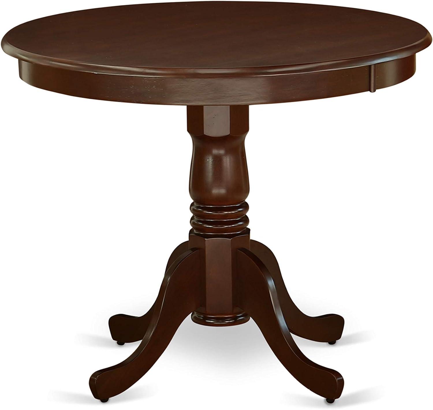 East West Furniture Dining Room ANT-MAH-TP Modern Kitchen Table Round Tabletop and 36 x 29.5-Mahogany Finish Ant-mah-tp Table