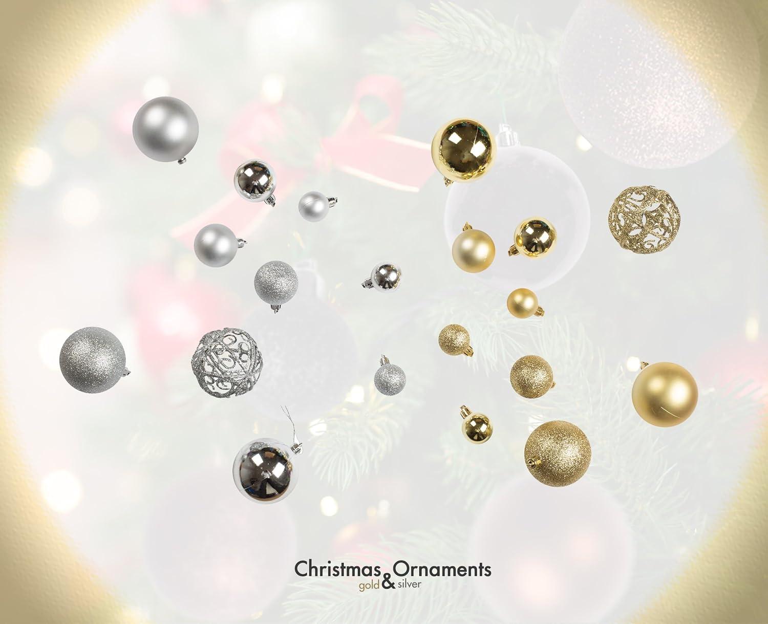 R N' Ds Shatterproof Christmas Ornament Balls - Gold and Silver - 100 Pack