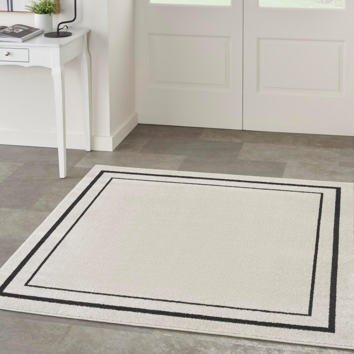 Nourison Essentials Bordered Indoor Outdoor Area Rug