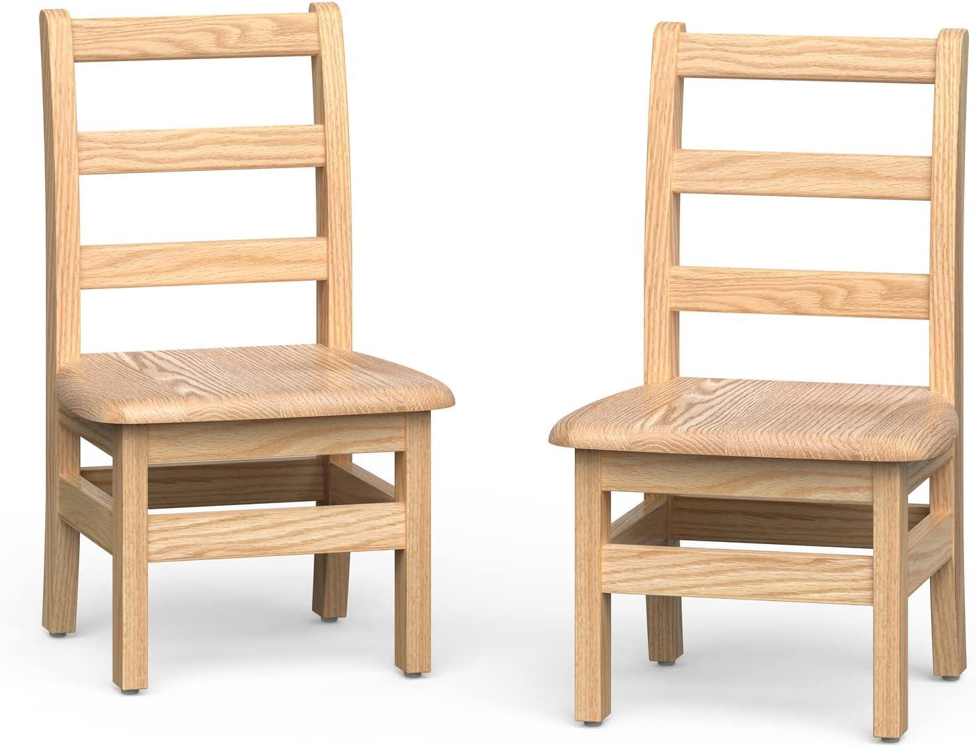 Foundations Little Scholars Sillas Escolares de Madera para Niños Roble Rojo Completamente Ensambladas, Fabricadas en EE. UU., 14", Paquete de 2