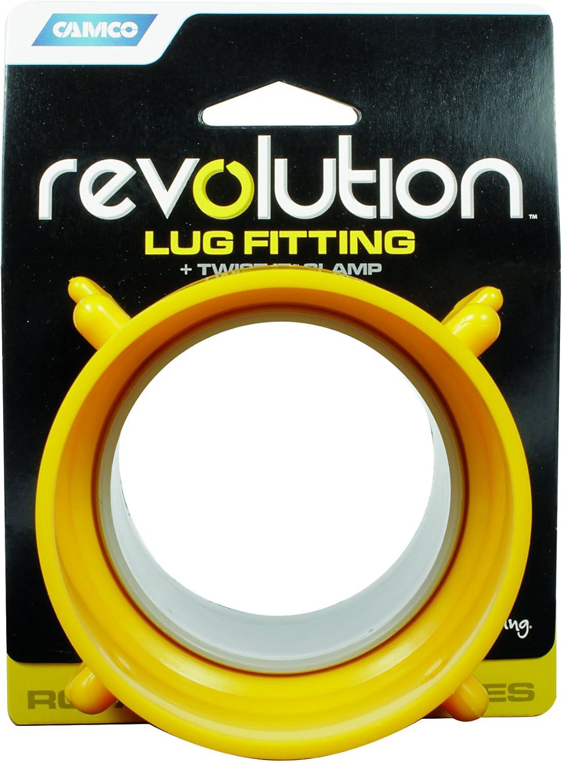 Yellow PVC Revolution Lug Fitting with Twist Clamp