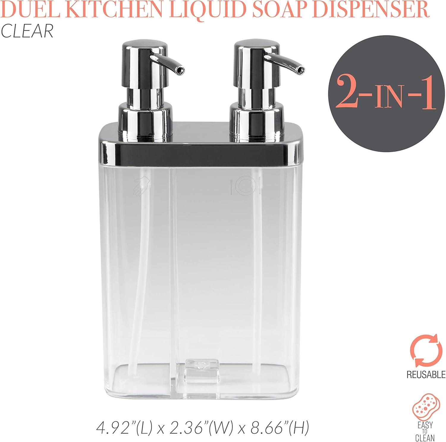 Kitchen Details Dual Pump Soap & Lotion Dispenser in Clear