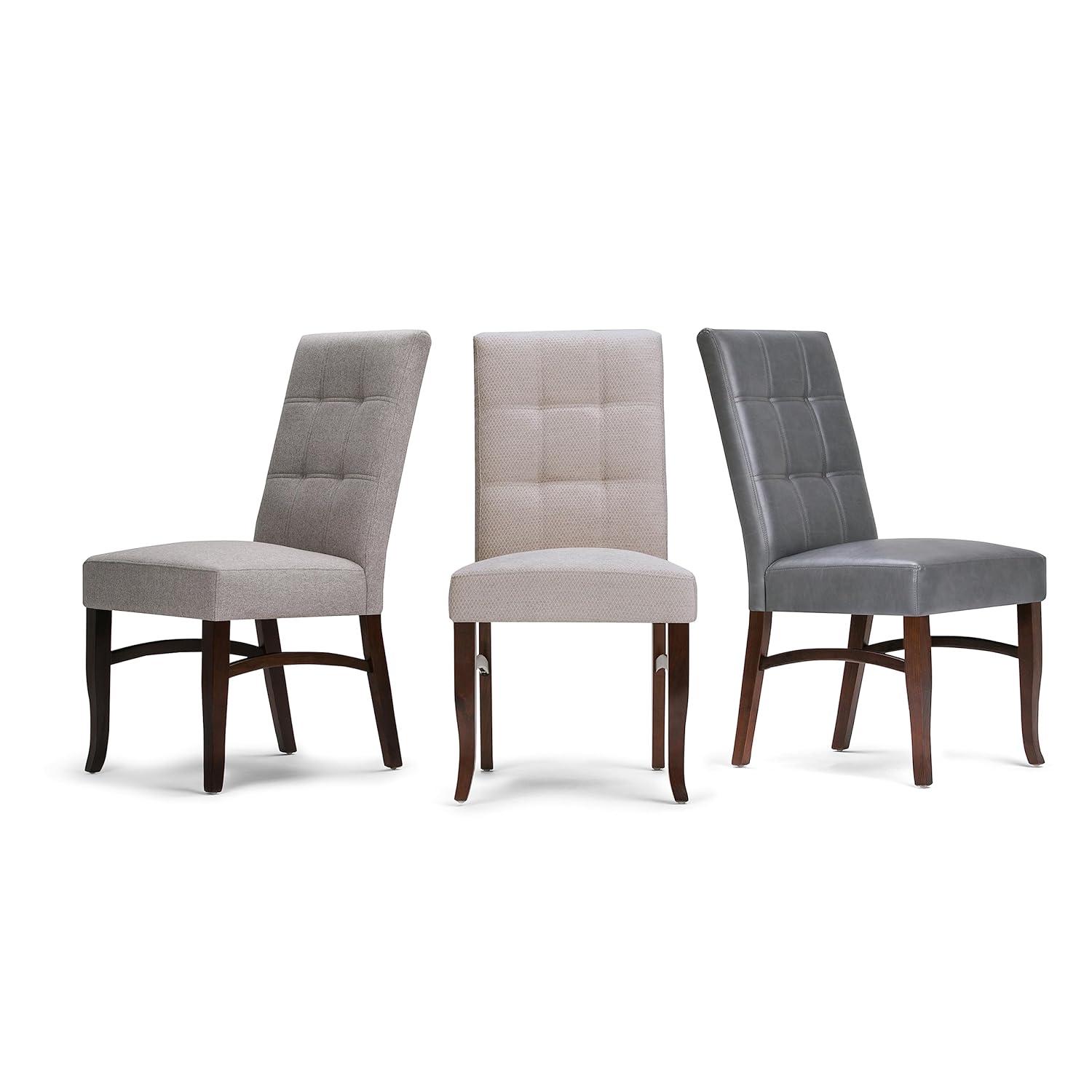 Simpli Home Ezra Dining Chair (Set of 2) in Stone Grey