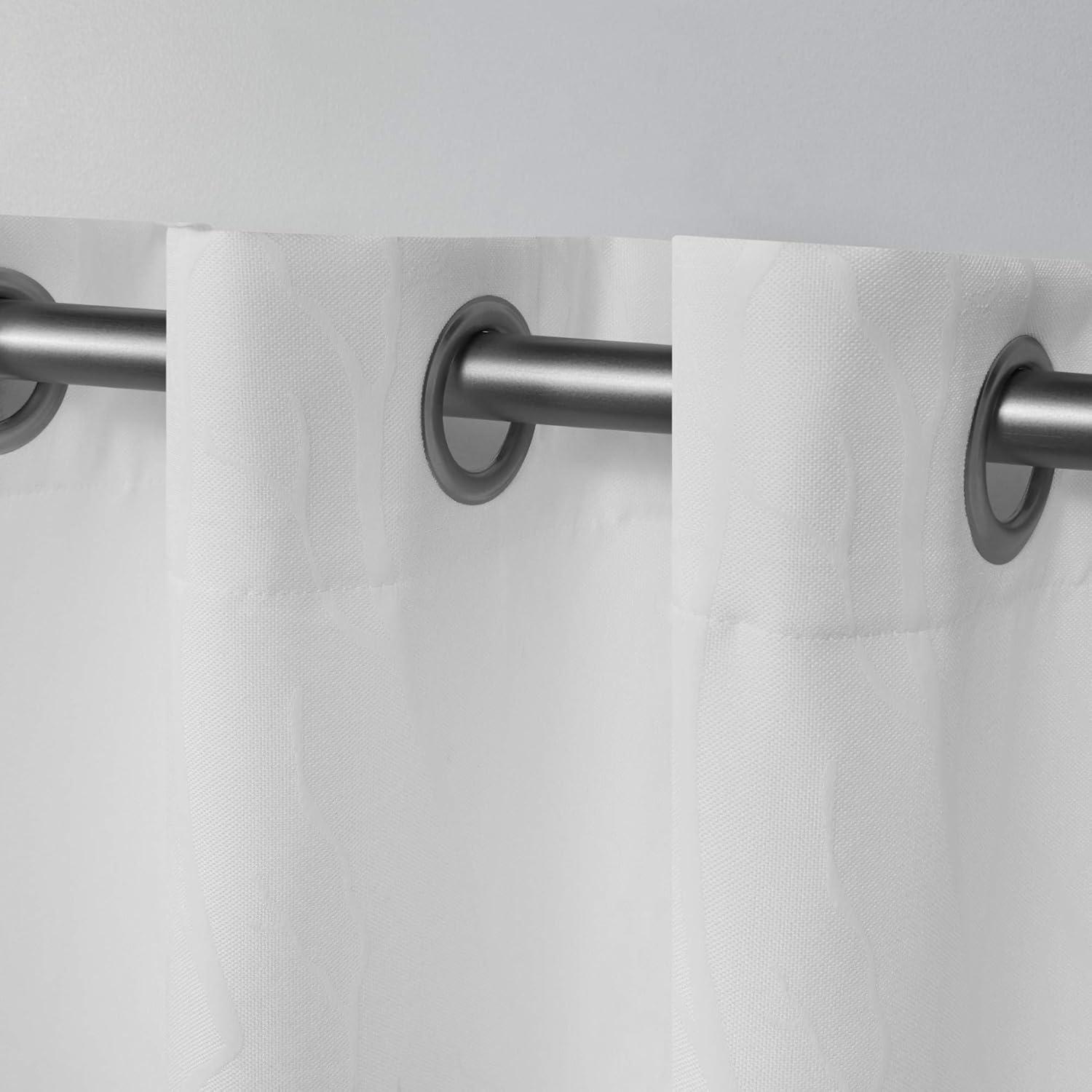 Set of 2 (96"x52") Forest Hill Woven Blackout Grommet Top Window Curtain Panel White - Exclusive Home: Thermal Insulated, Room Darkening