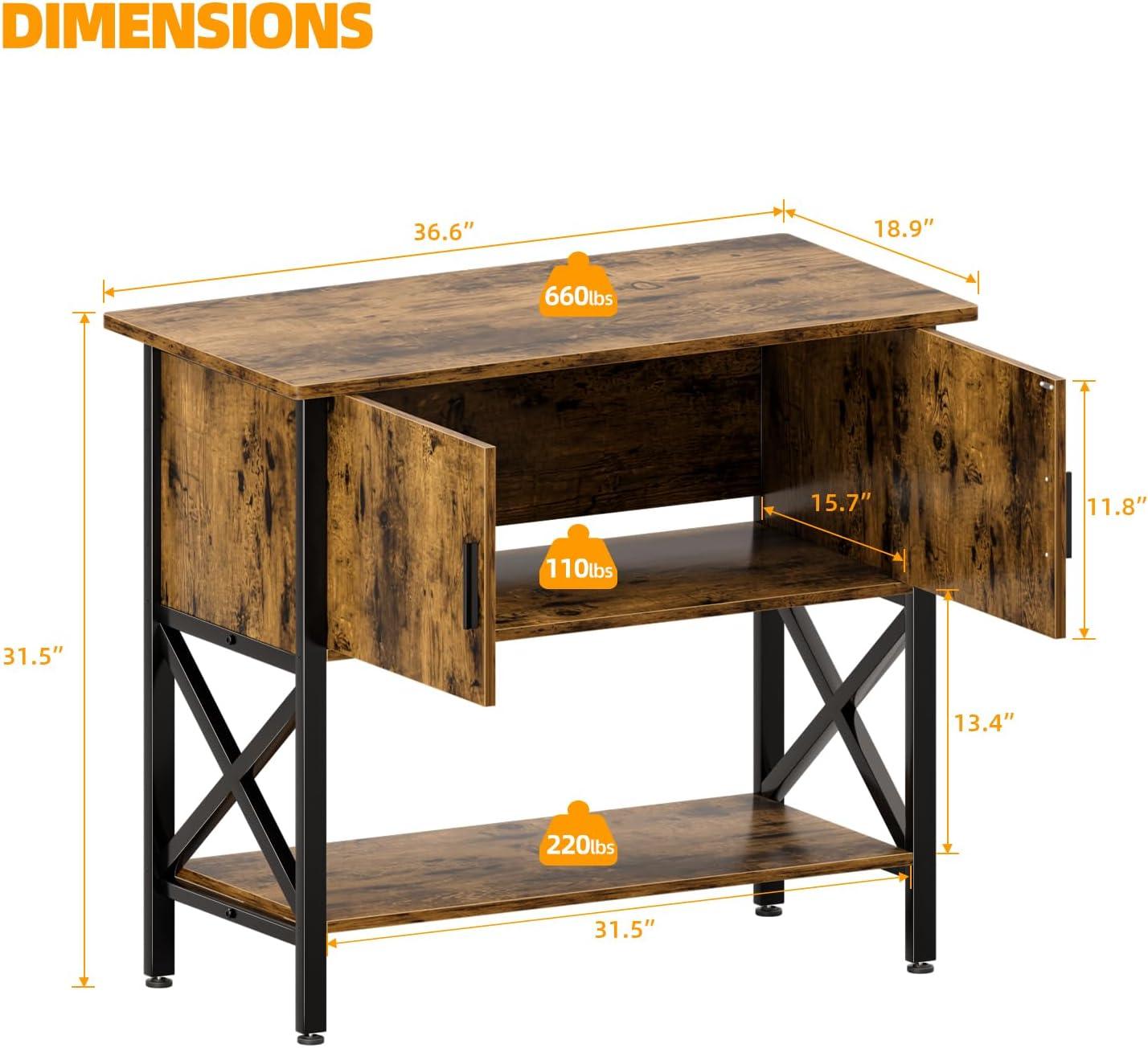 Tucker Murphy Pet™ Fish Tank Stand - 55-75 Gallon Wooden Aquarium Stand With Storage Cabinet For Fish Tank Accessories - 770 LBS Capacity, 51"X19.6"X35"H