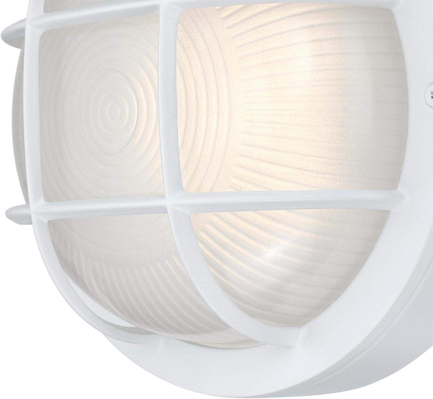 Westinghouse Westinghouse Lighting 6113900 Traditional One-Light Dimmable LED Outdoor Wall Light, Textured White Finish, White Glass