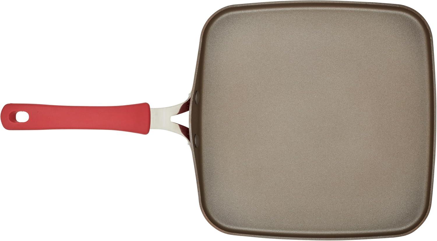 Rachael Ray Rachael Ray Cook + Create Aluminum Nonstick Square Stovetop Griddle Pan, 11-Inch