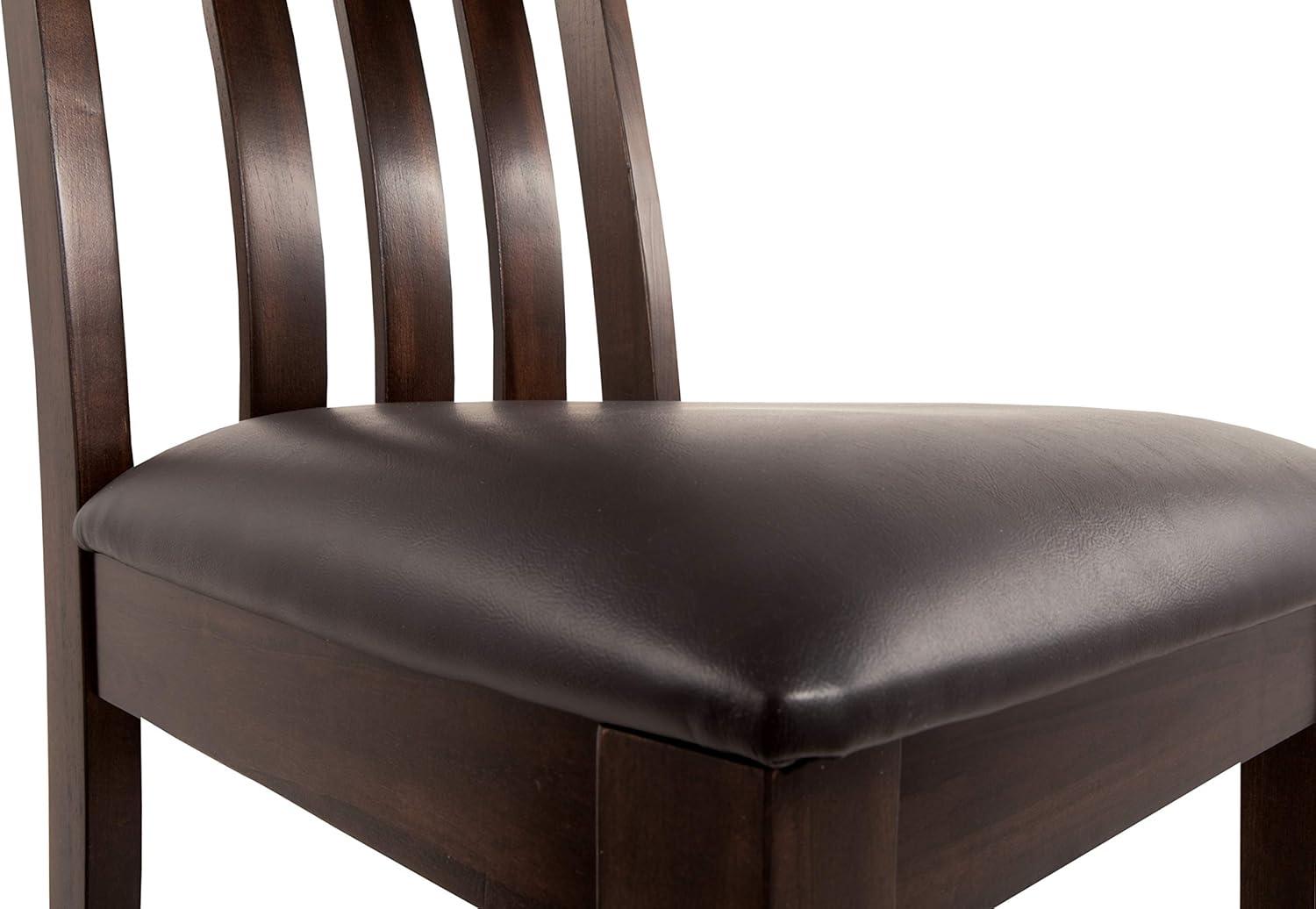 Haddigan Dark Brown Upholstered Wood Side Chair Set