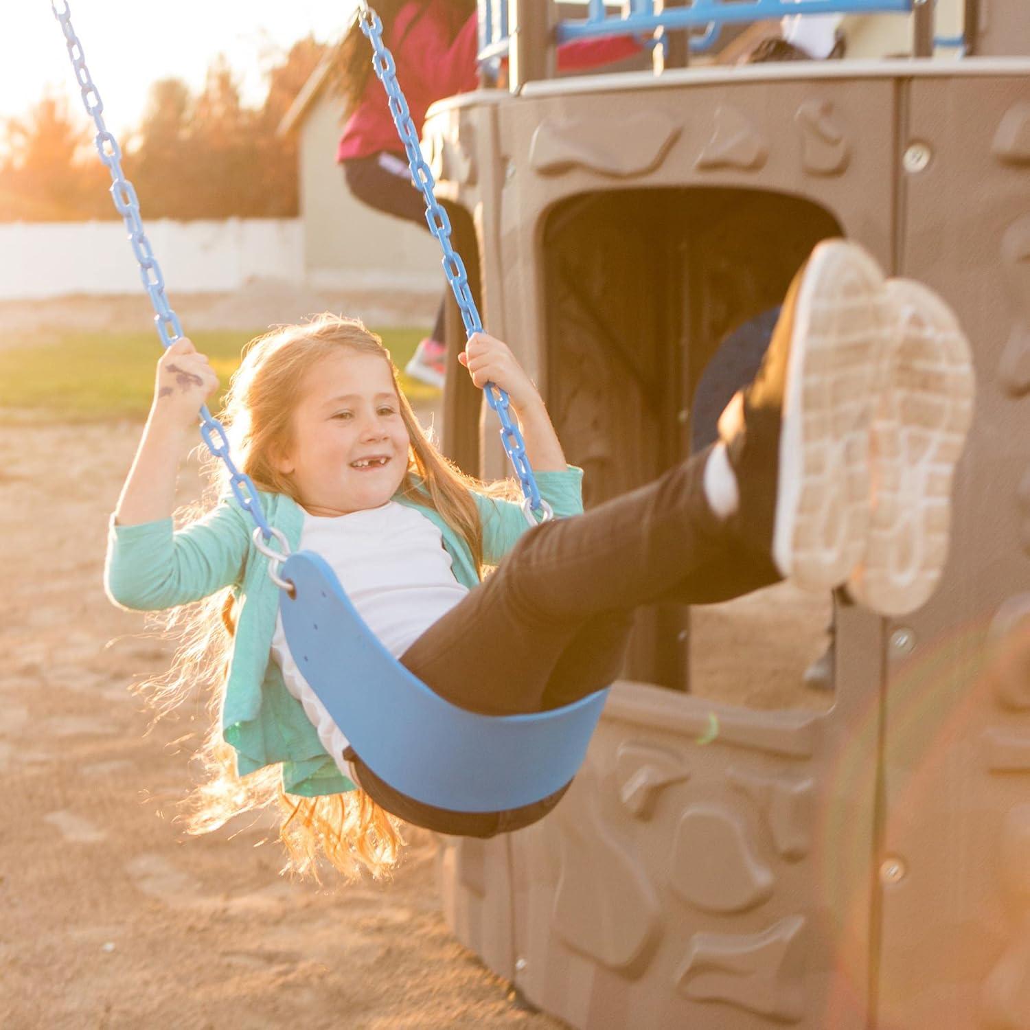 Blue and Gray Steel and Polyethylene Adventure Tower Playset