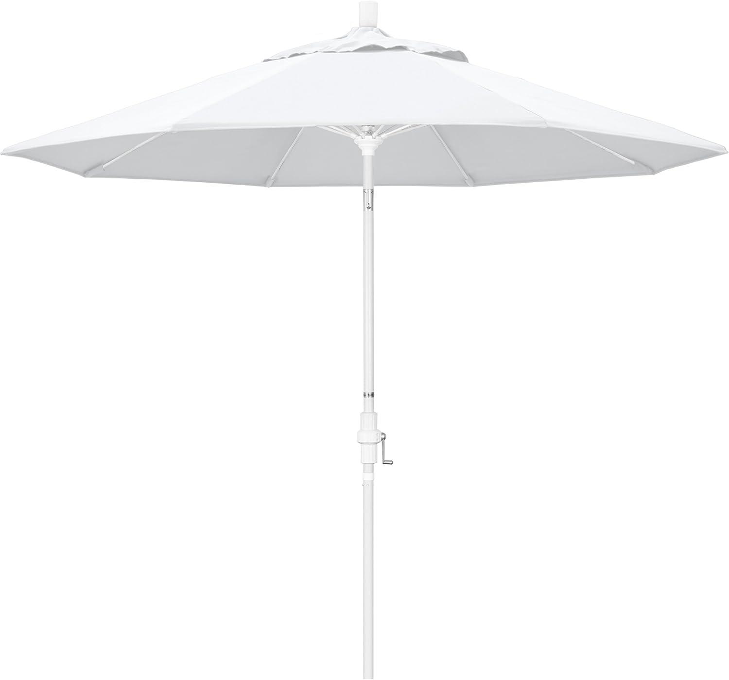 9 ft. White Fiberglass Market Patio Umbrella with Olefin Fabric