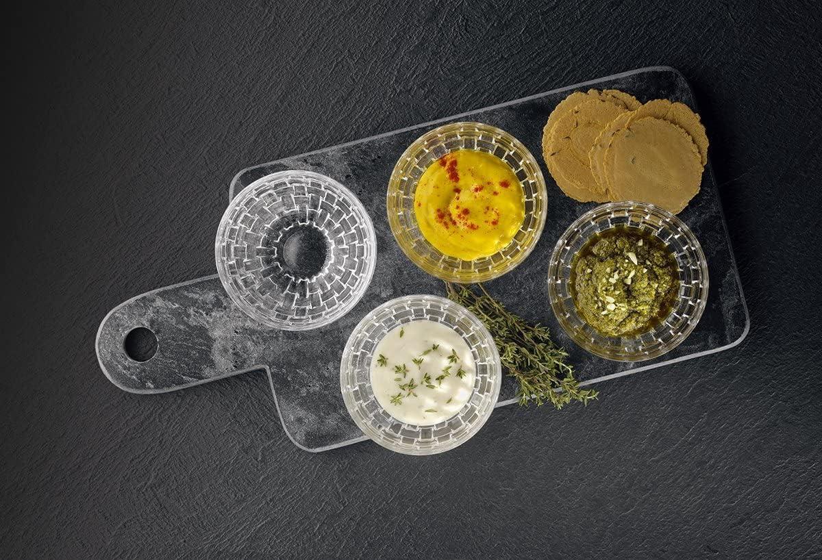 Nachtmann Bossa Nova Round Crystal Dip Bowls, Set of 4, Serving Dish for Sauce, Salsa, Ice Cream, and Dips, Giftable, 3.5 Ounce, Clear, Dishwasher Safe