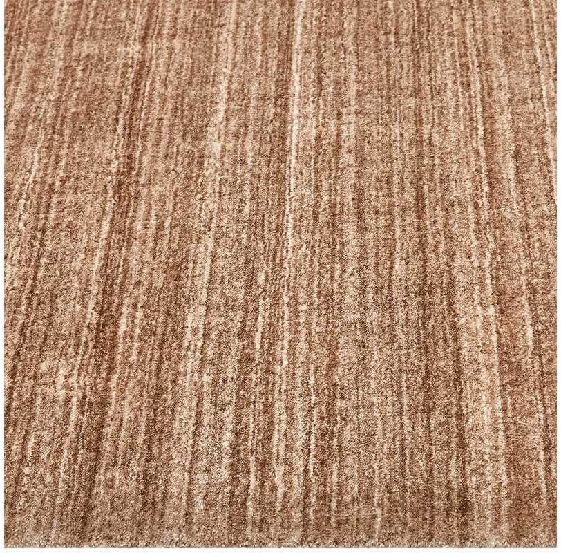 Solo Harbor Hand-Knotted Caramel Stripe Wool-Viscose 9' x 12' Area Rug