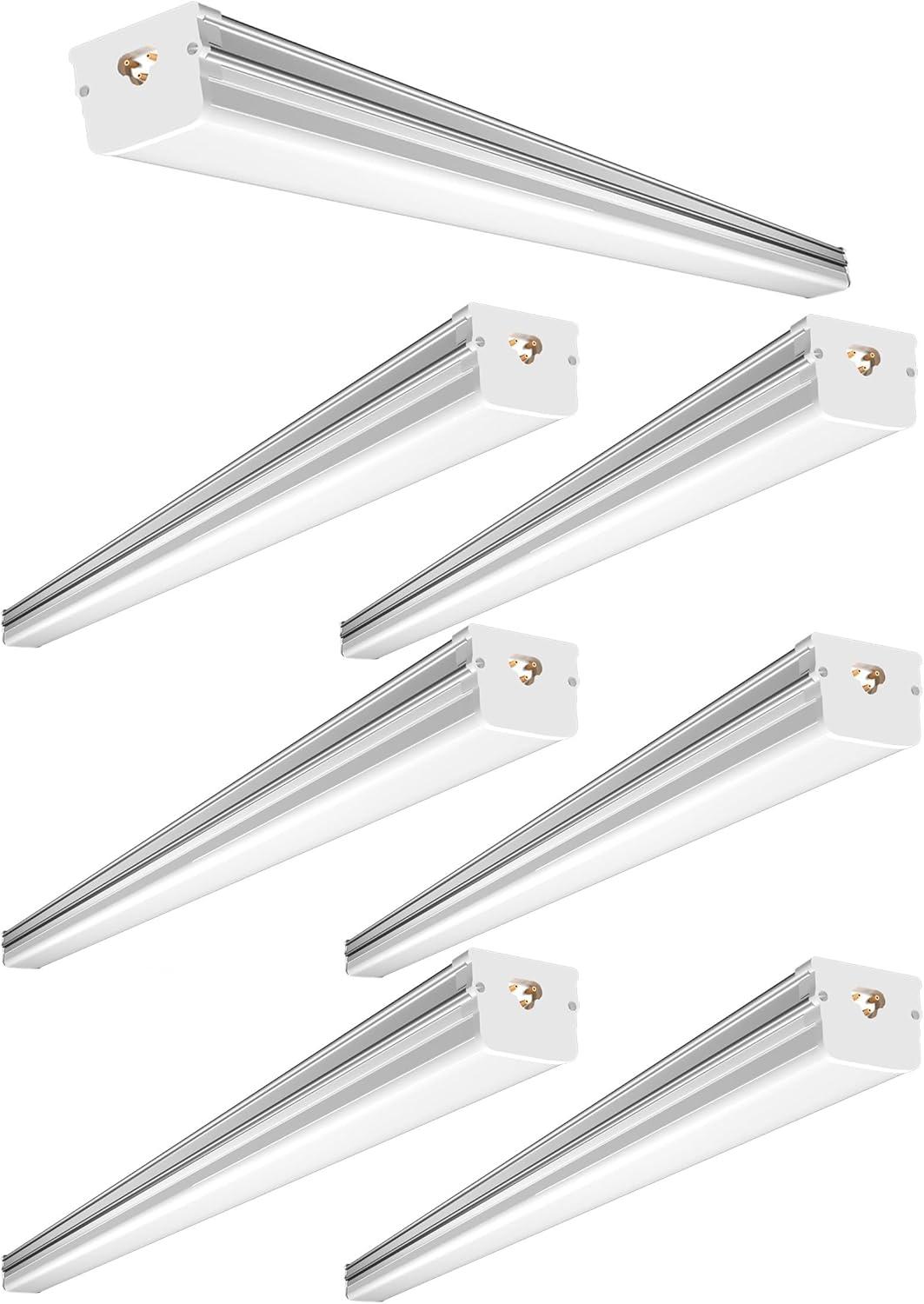 48-Inch Aluminum LED Shop Light with On/Off Switch, 6-Pack