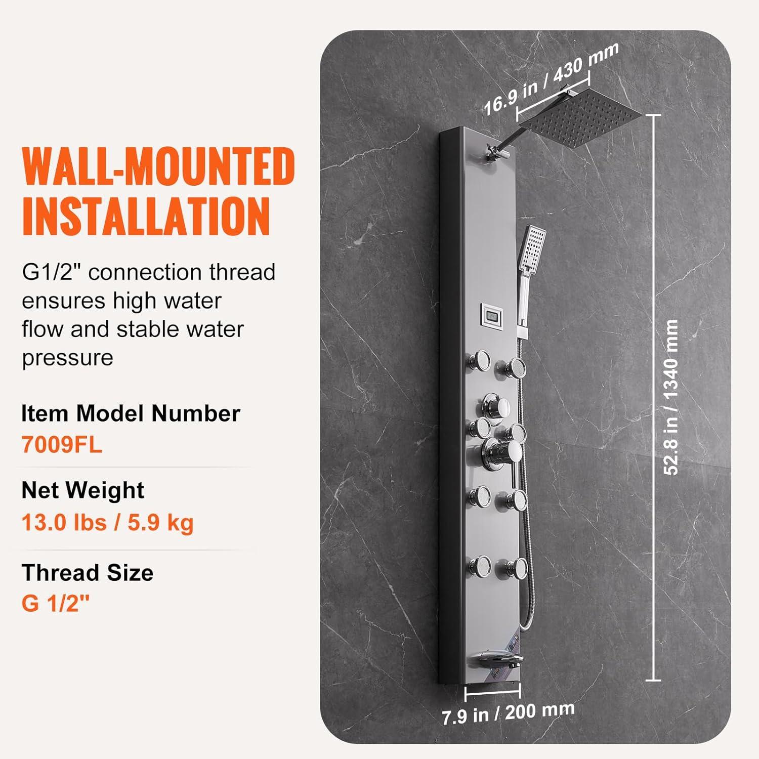 52.8'' Shower Panel with Full Body Shower Head