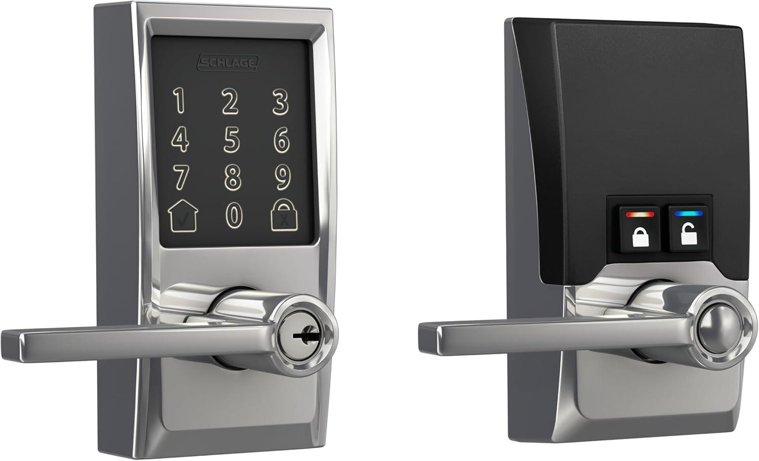 Schlage Fe789wb-Cen-Lat Encode Wifi Enabled Electronic Keypad Latitude Door Lever - Chrome