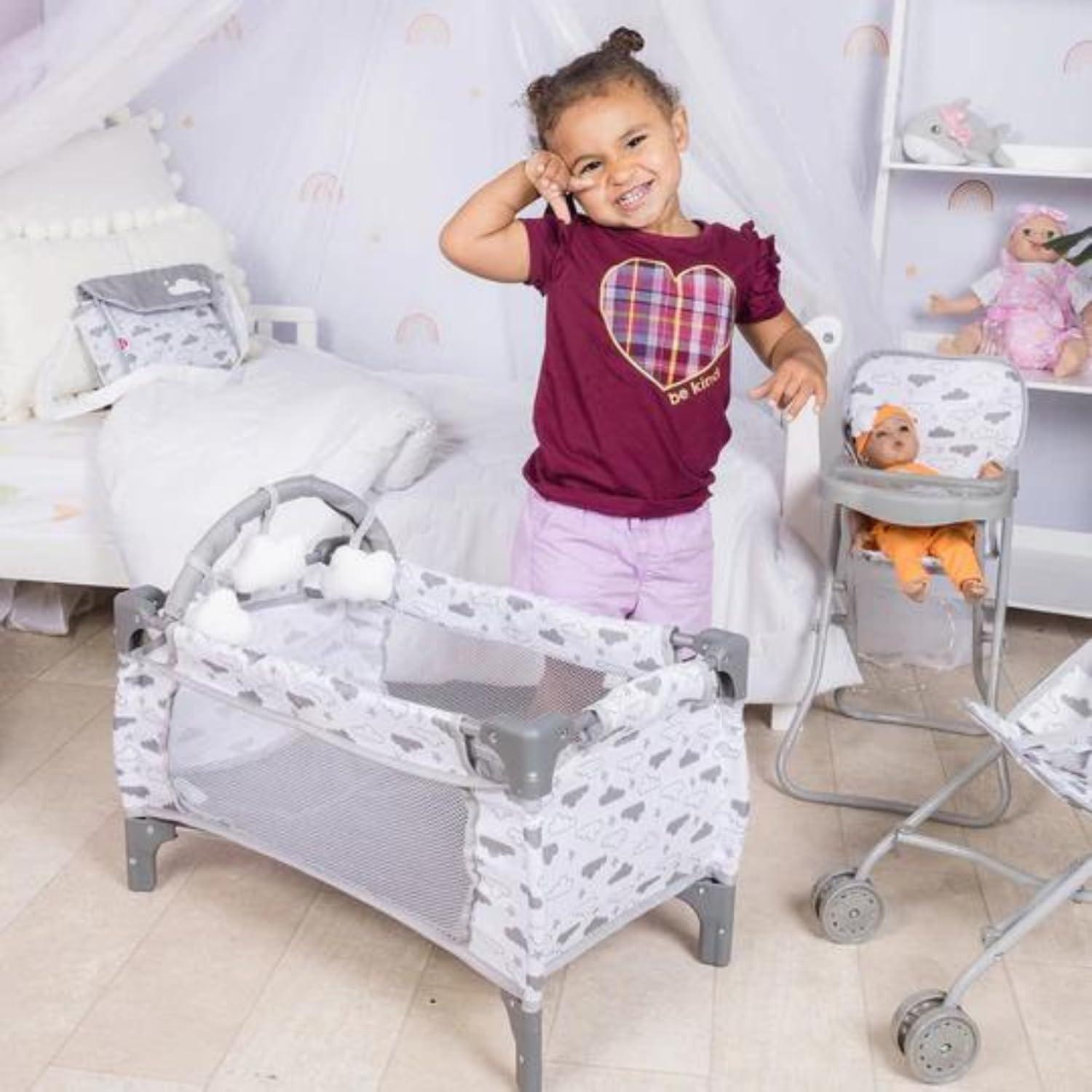 Adora Twinkle Stars Deluxe Baby Doll Pack-N-Play Set, 7-Piece Doll Accessories
