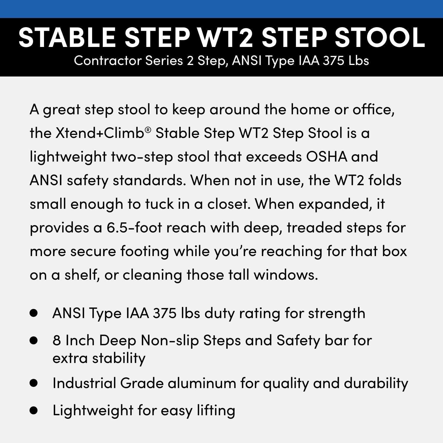Xtend And Climb-wt2 2 Step Aluminum 300-lb Type Ia Step Ladder