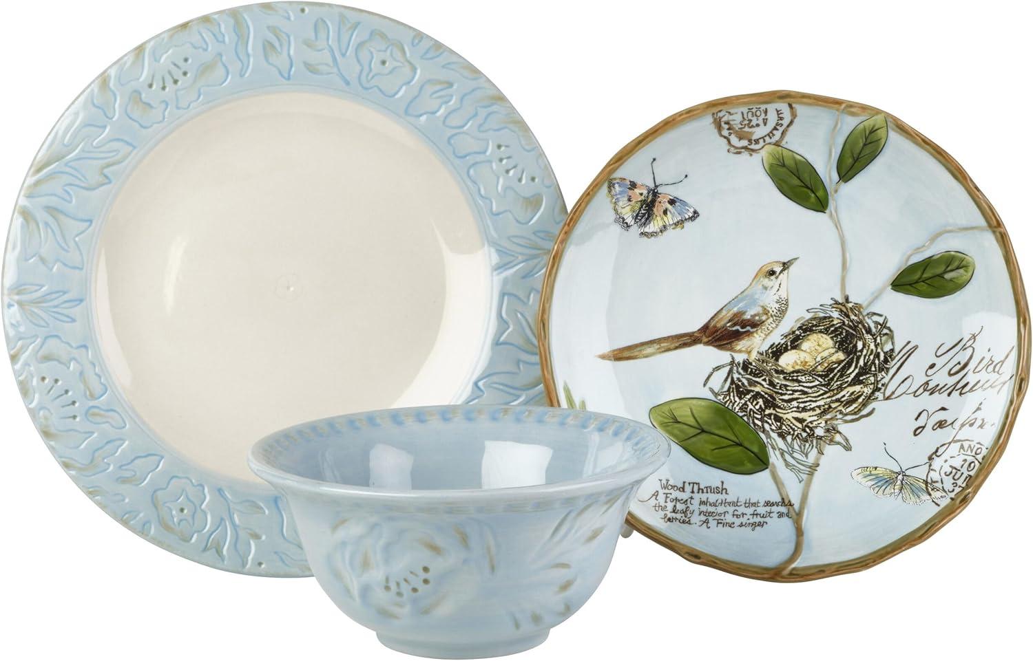 Fitz and Floyd Fitz and Floyd Toulouse Blue 12-Pc Dinnerware Set, Service For 4