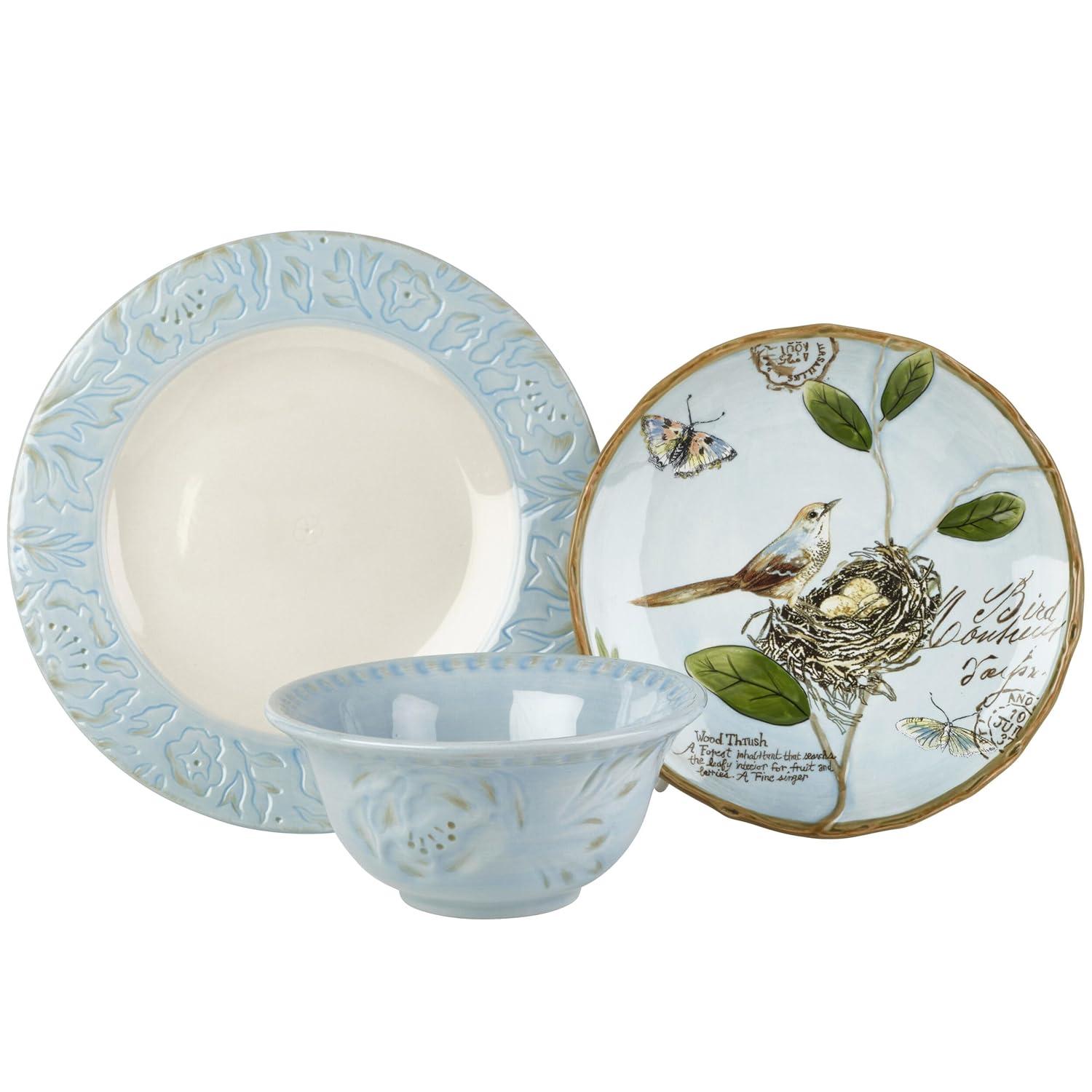 Fitz and Floyd Fitz and Floyd Toulouse Blue 12-Pc Dinnerware Set, Service For 4