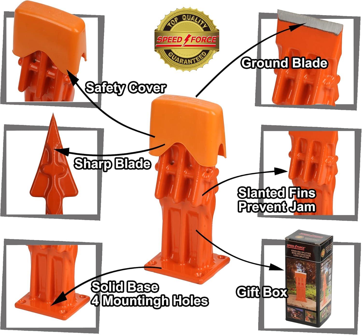 Firewood Kindling Log Wood Splitter – No Axe!Wedge Point Splits Firewood