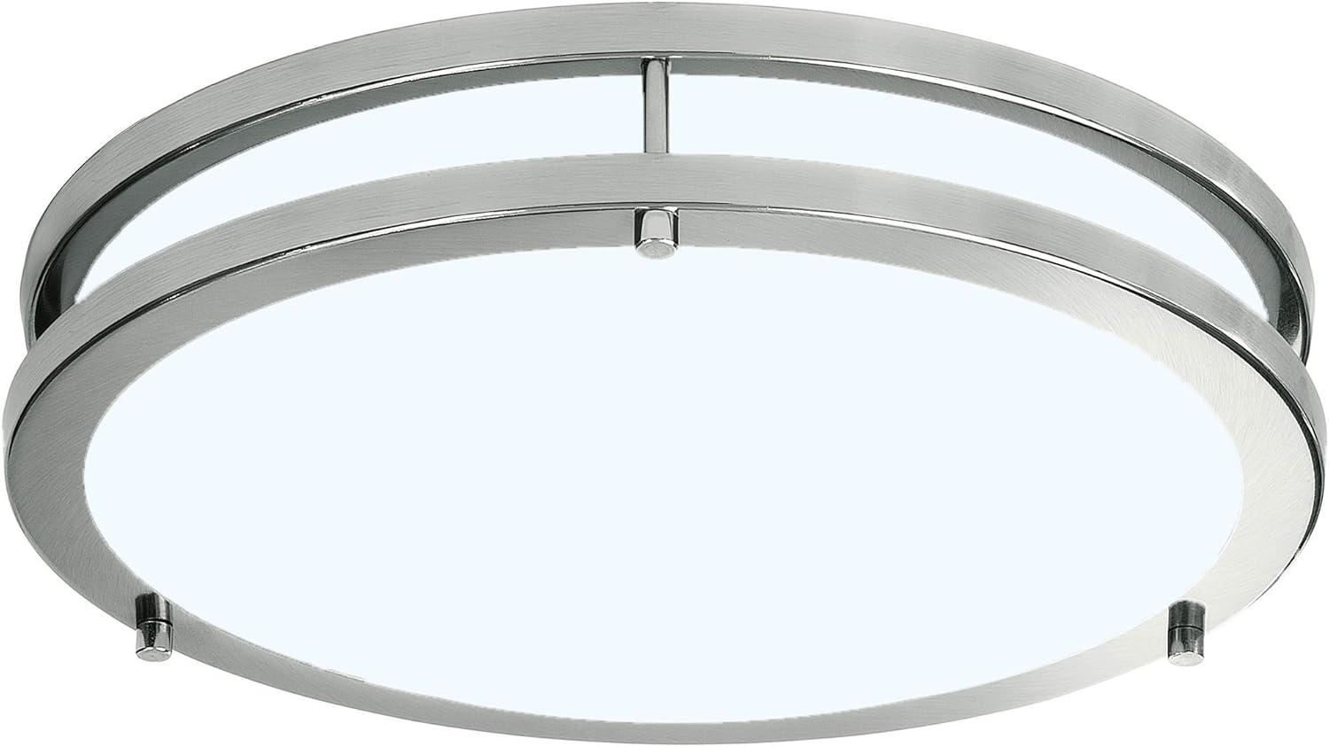 12-Inch Brushed Nickel LED Flush Mount Ceiling Light