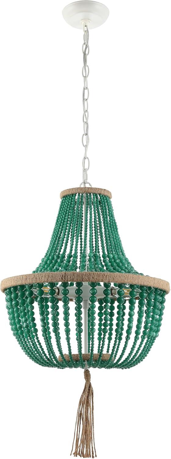 Lush Kristi Beads Pendant Lamp - LIT4477 - Green - Safavieh