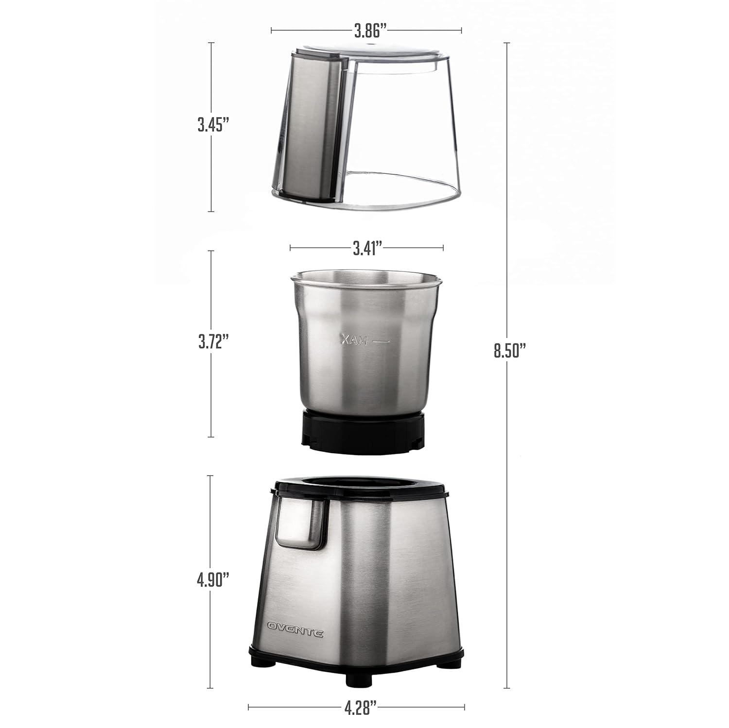Ovente OVENTE Electric Coffee Grinder with 2 Blade Stainless Steel Grinding Bowl