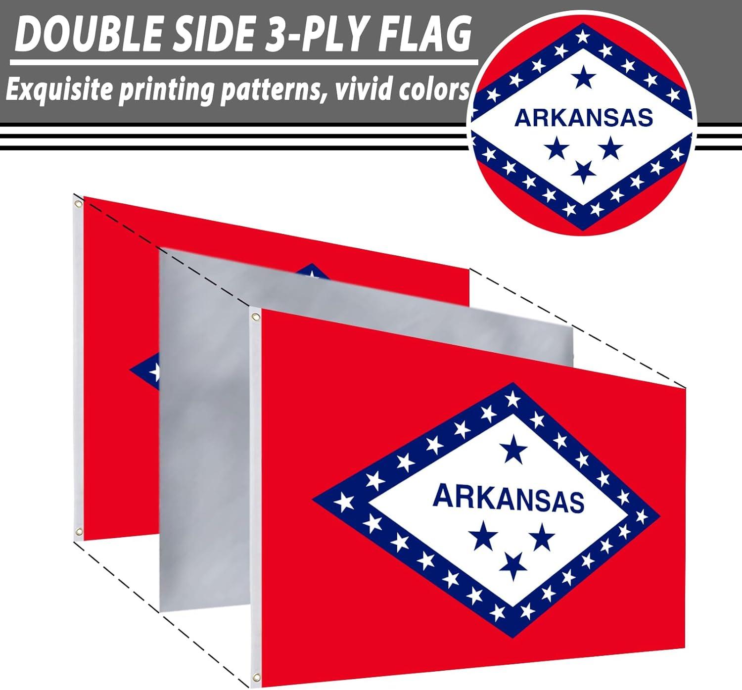 Louisiana State Flag 3x5 Double Sided Outdoor State Flags Heavy Duty 3 Ply with Durable Canvas Header and Brass Grommets Vivid Colors