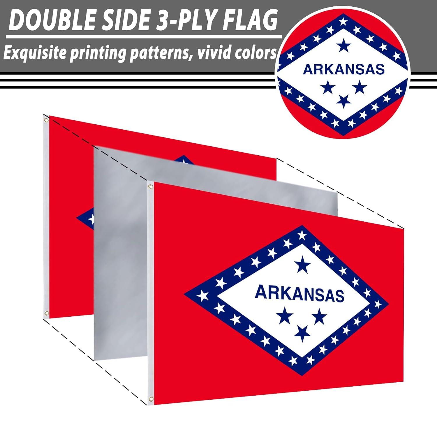 Louisiana State Flag 3x5 Double Sided Outdoor State Flags Heavy Duty 3 Ply with Durable Canvas Header and Brass Grommets Vivid Colors