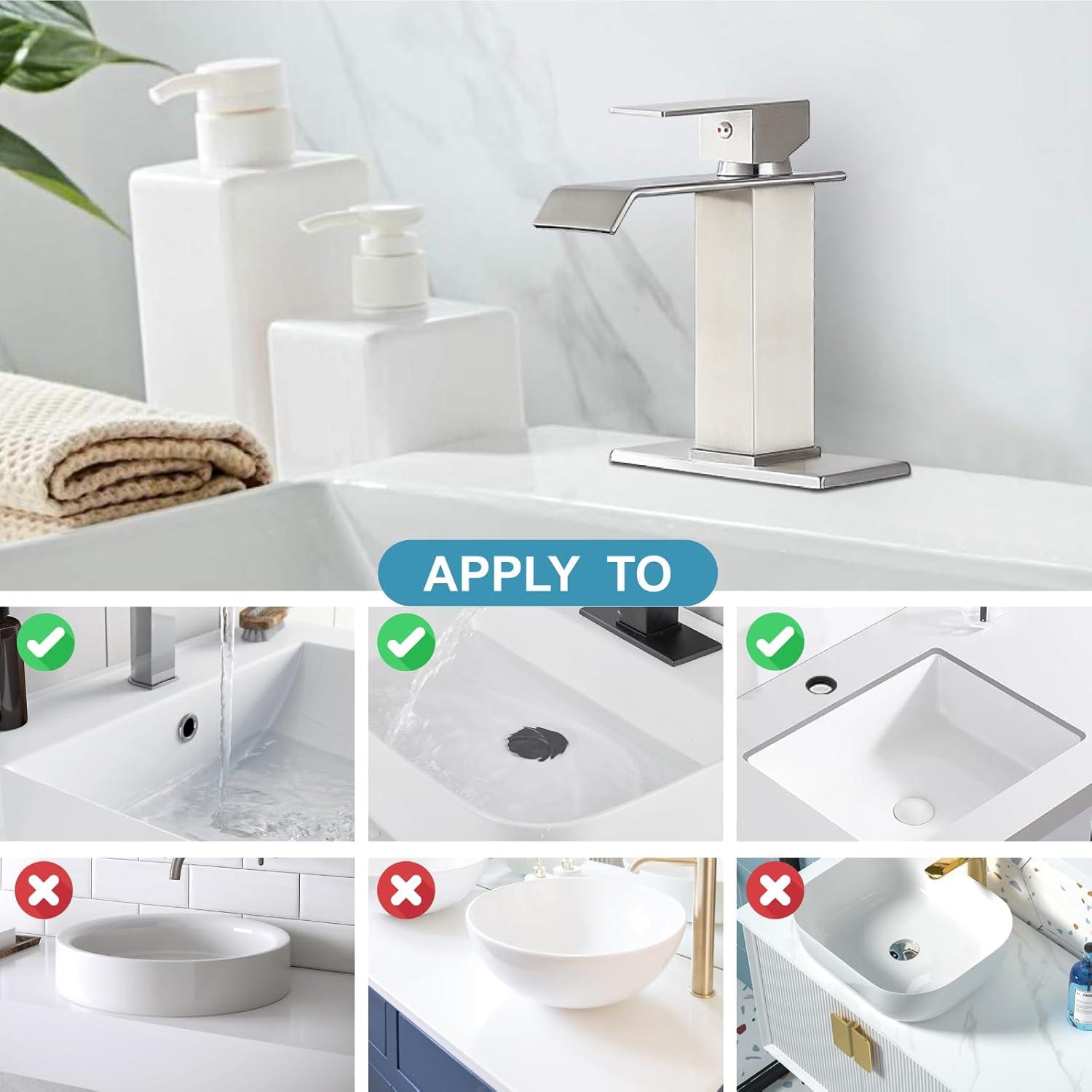 1 Single-handle Bathroom Faucet with Drain Assembly