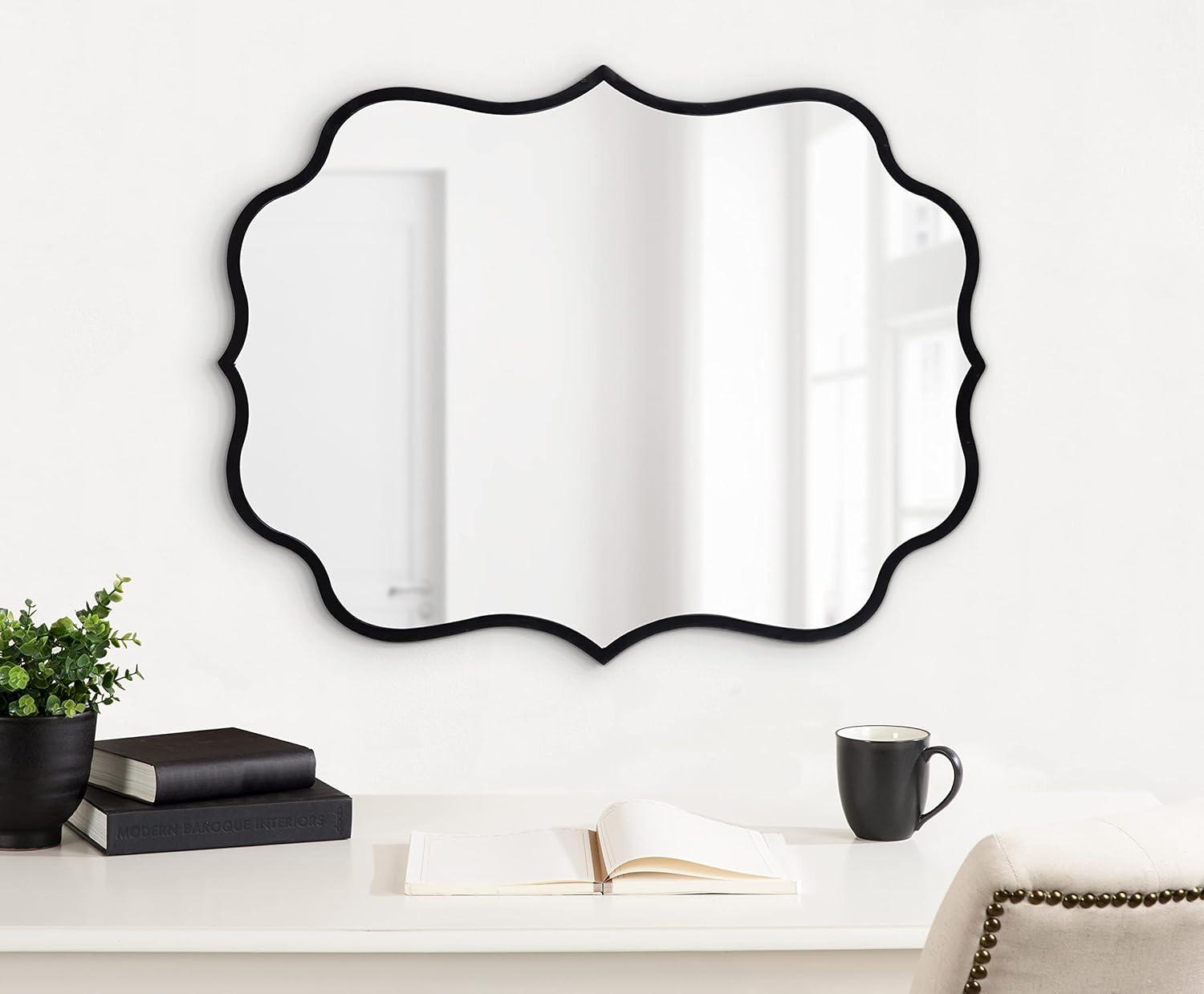 24" x 30" Higby Framed Wall Mirror Black - Kate & Laurel All Things Decor: Modern Style, No Assembly, Includes Mount Hardware