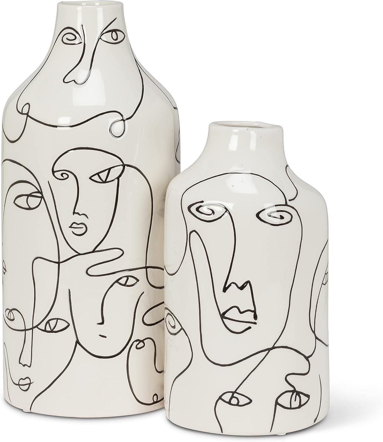 Abstract Faces Vase