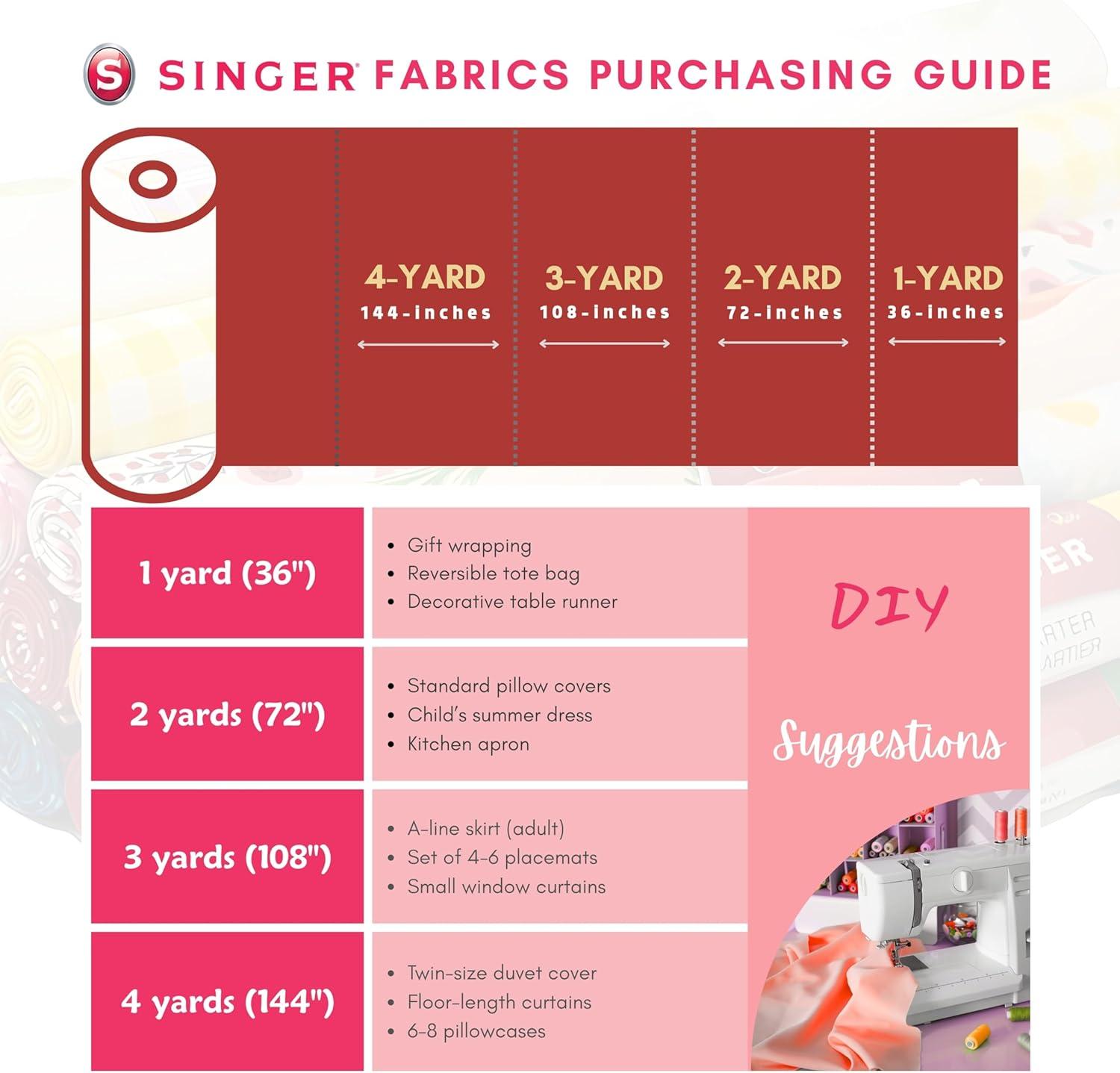 Singer Fabric, 100% Cotton, Sewing & Crafting, 44" Wide, Modern Daisy Stripes, Cut by Yard