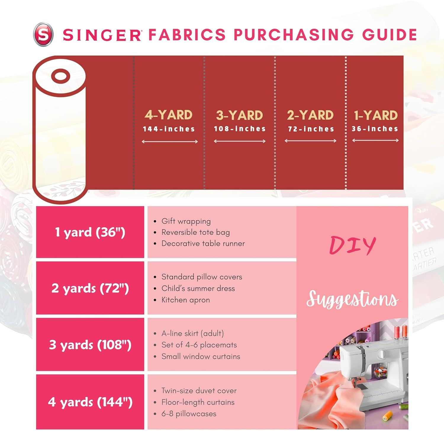 Singer Fabric, 100% Cotton, Sewing & Crafting, 44" Wide, Modern Daisy Stripes, Cut by Yard