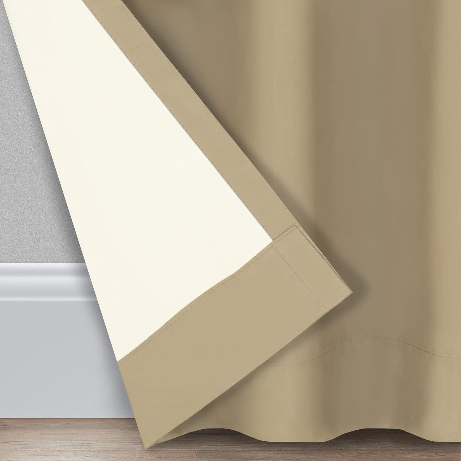 Eclipse Microfiber Blackout Grommet Curtains, Solid Thermaback Window Curtains