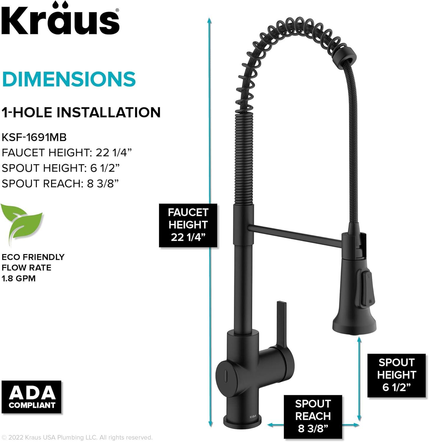 KRAUS Britt Touchless Sensor Commercial Single Handle Pull Down Kitchen Faucet