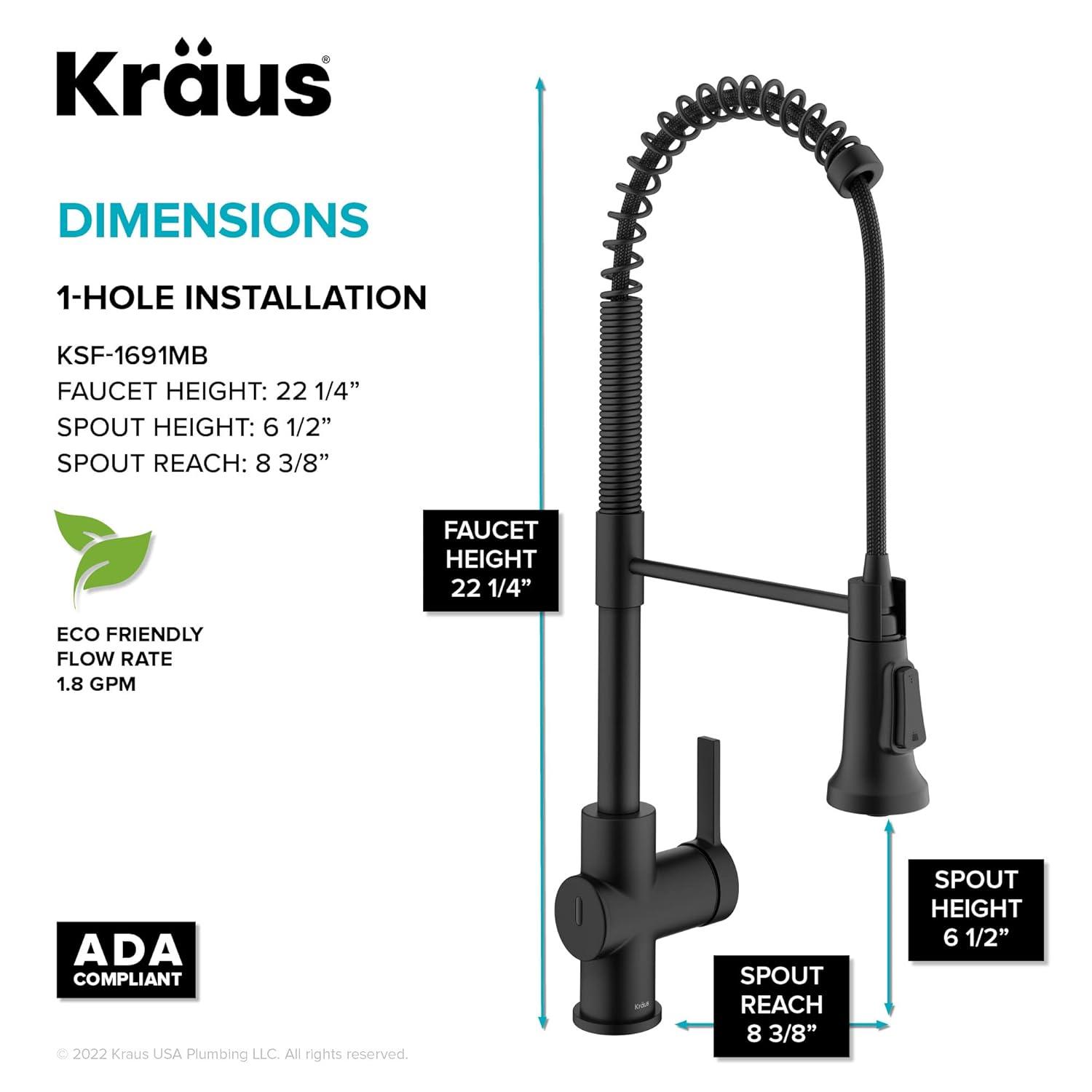 KRAUS Britt Touchless Sensor Commercial Single Handle Pull Down Kitchen Faucet
