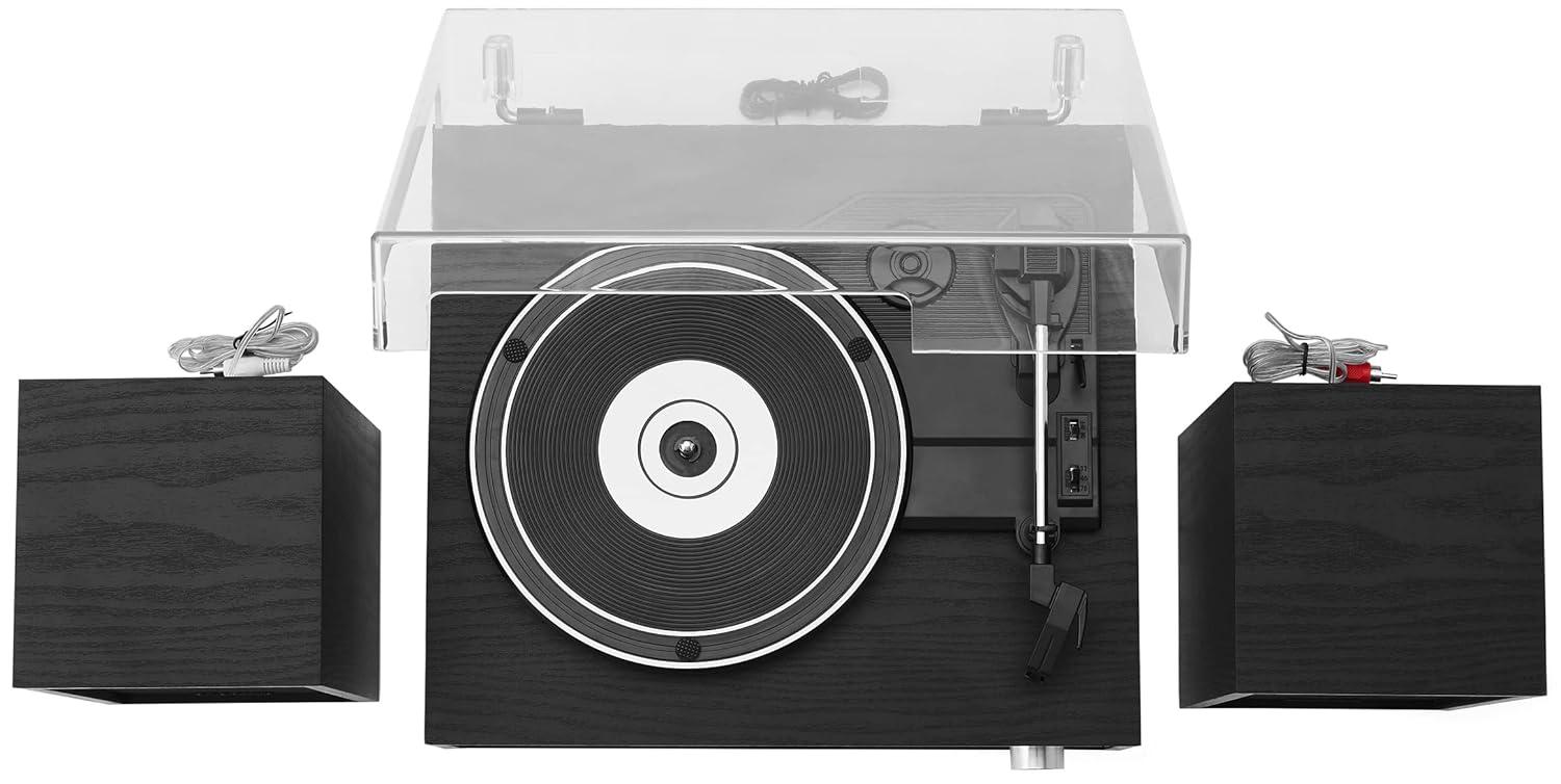 Crosley Sloane Shelf System Vinyl Record Player - Black