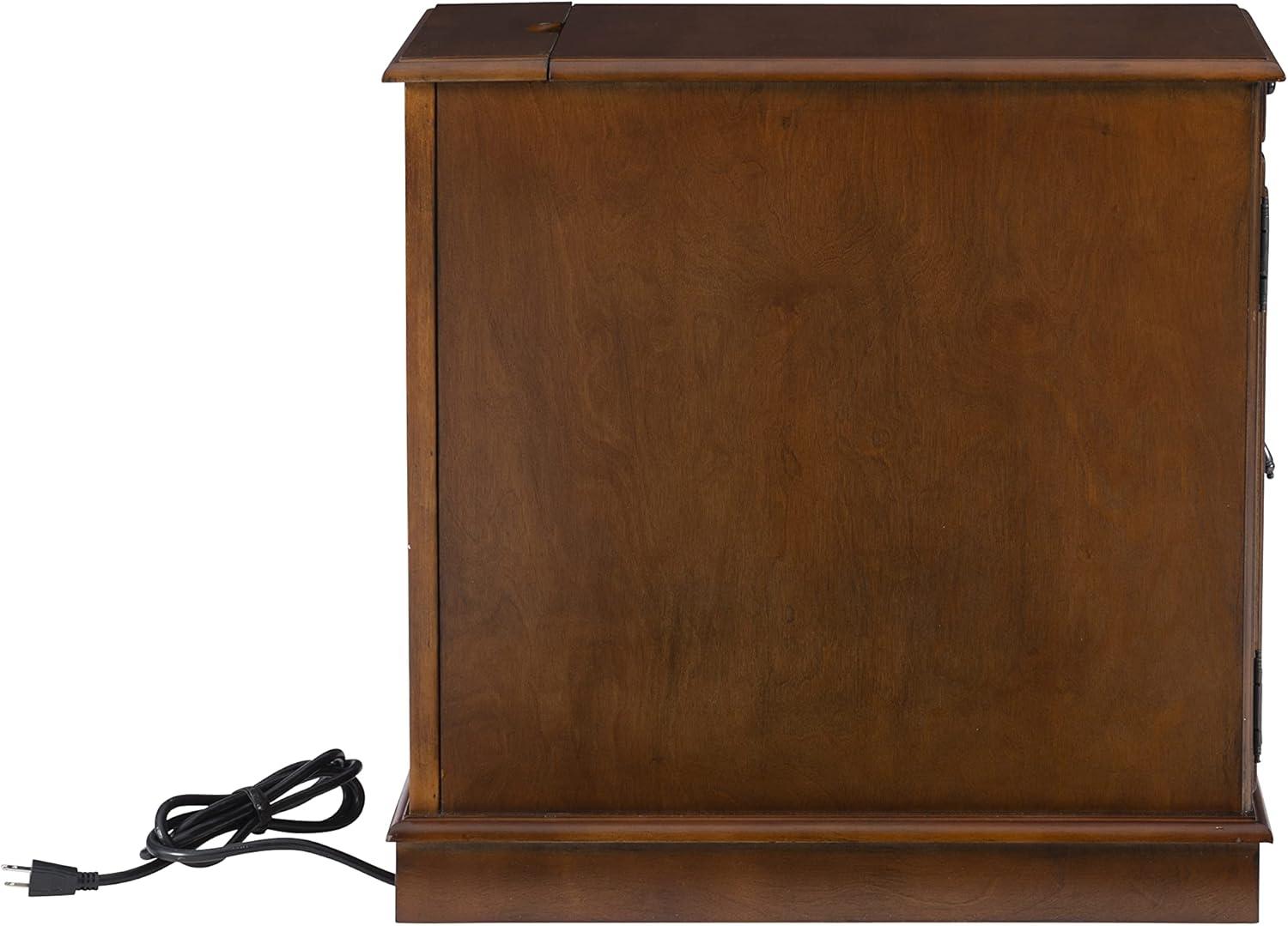 Powell Butler Accent Table with USB and Electrical Charging Station, Hazelnut