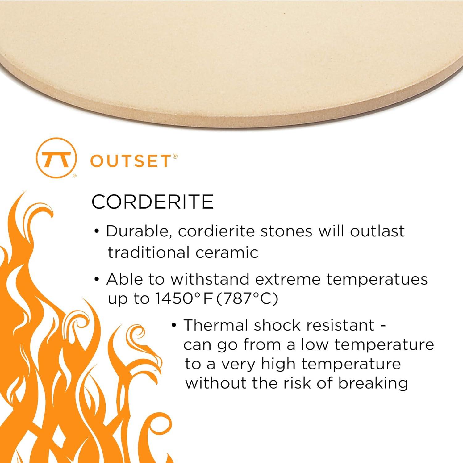 Outset Cordierite 16.5 in. Pizza Stone